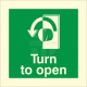 Glow In The Dark Turn To Open Anti Clockwise Door Sign
