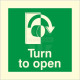 Glow In The Dark Turn To Open Clockwise Door Sign