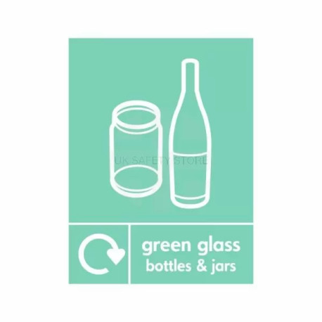 Green Glass Bottles And Jars Sign