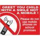 Greet Your Child With A Smile Not A Mobile Phone School Sign - Composite Board