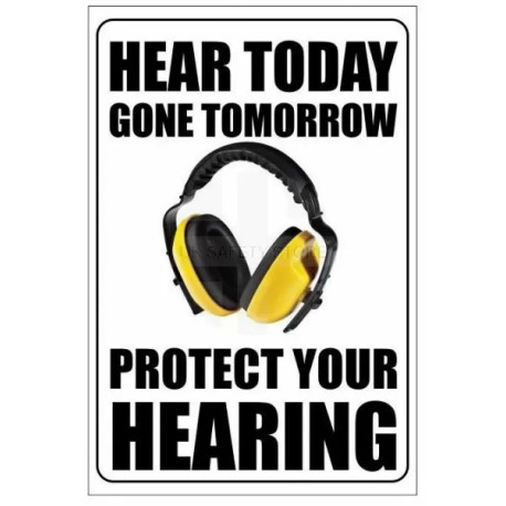 Hear today gone tomorrow protect your hearing 400w x 600h  health and safety poster
