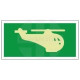 Helideck helicopter image 300W  x  150H   sign self adhesive