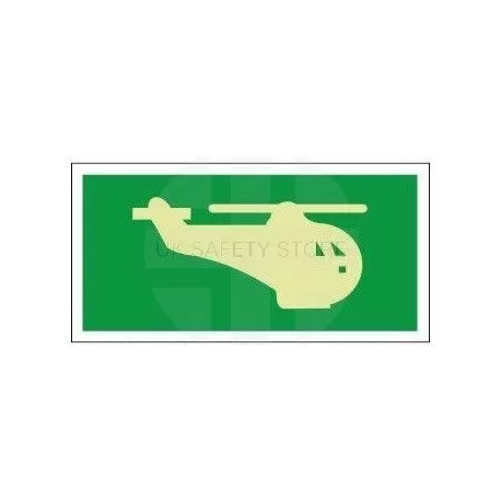 Helideck helicopter image 300W  x  150H   sign self adhesive