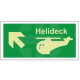 Helideck up left photoluminescent 300W  x  150H   sign rigid plastic