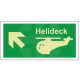 Helideck up left photoluminescent 300W  x  150H   sign self adhesive