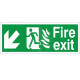 Hospital Compliant Fire Exit Arrow Down Left Sign