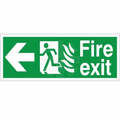 Hospital Compliant Fire Exit Arrow Left Sign
