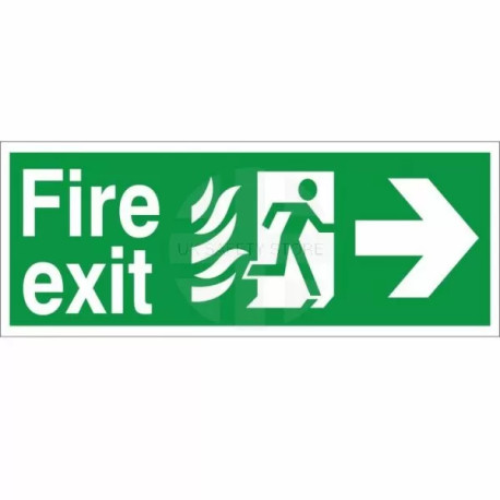 Hospital Compliant Fire Exit Arrow Right Sign