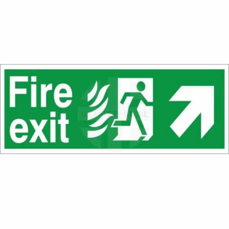 Hospital Compliant Fire Exit Arrow Up Right Sign