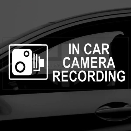 In Car Camera Recording CCTV Stickers (Pack of 8)