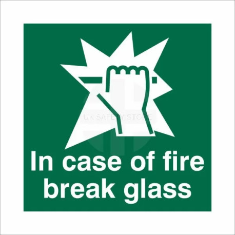In Case Of Fire Break Glass Sign