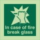In Case Of Fire Break Glass Sign