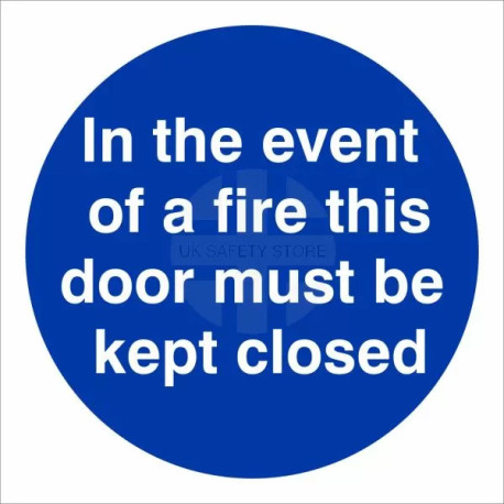 In The Event Of A Fire This Door Must Be Kept Closed Sign