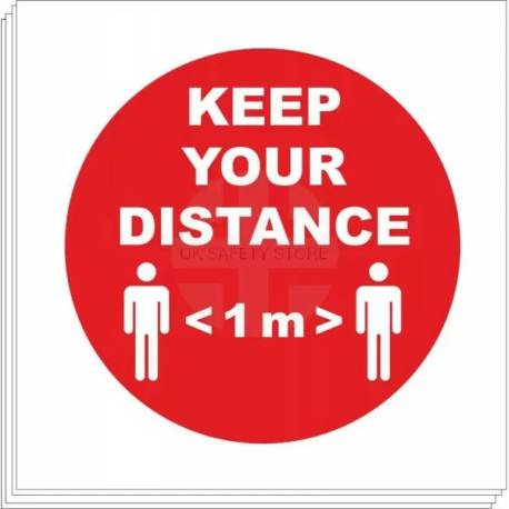 Keep Your Distance Sign Stickers - 1 Metre (multipack)