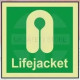 Life jacket photoluminescent 100W  x  110H  sign self adhesive