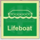 Lifeboat photoluminescent 100W  x  110H   sign self adhesive