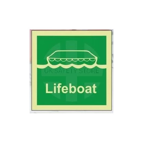 Lifeboat photoluminescent 100W  x  110H   sign self adhesive