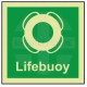 Lifebuoy photoluminescent 100W  x  110H   sign rigid plastic