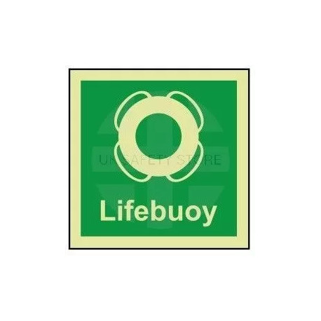 Lifebuoy photoluminescent 100W  x  110H   sign rigid plastic