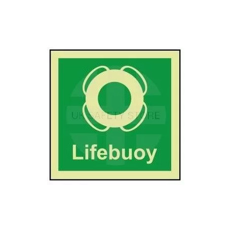 Lifebuoy photoluminescent 100W  x  110H sign self adhesive