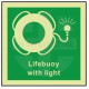 Lifebuoy with light photoluminescent 100W  x  110H  sign self adhesive