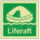 Liferaft photoluminescent 100W  x  110H   sign self adhesive