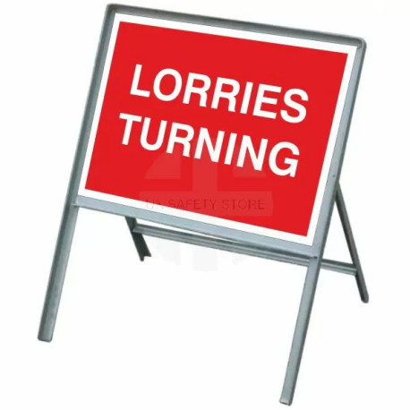Lorries Turning Temporary Road Sign