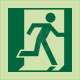 Man Running Right Glow In Dark Symbol Sign