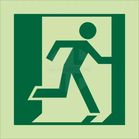 Man Running Right Glow In Dark Symbol Sign