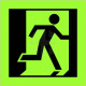 Man Running Right Glow In Dark Symbol Sign