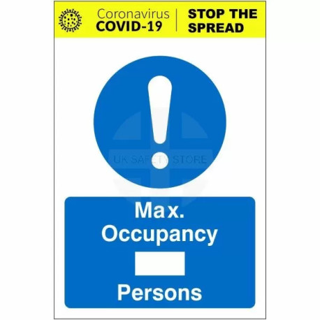 Max Occupancy Covid 19 Sign