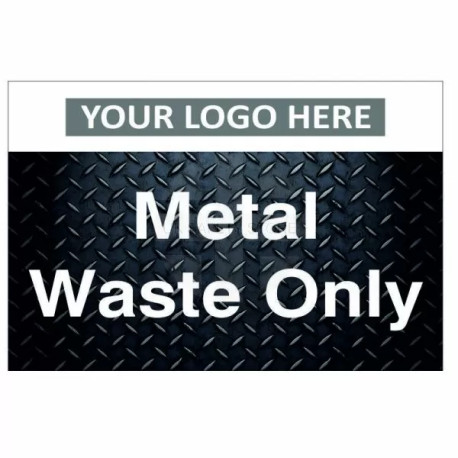 Metal Waste Only Custom Logo Recycling Sign