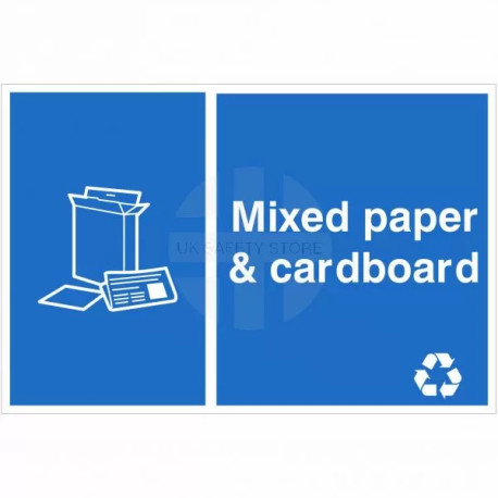 Mixed Paper & Cardboard Recycling Sign
