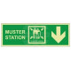 Muster Station Assembly Station Arrow Down Sign