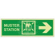 Muster Station Assembly Station Arrow Right Sign - Rigid Plastic