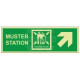 Muster Station Assembly Station Arrow Up Right Sign