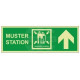 Muster Station Assembly Station Arrow Up Sign - Rigid Plastic