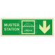 Muster Station Lifeboat Arrow Down Sign - Self Adhesive
