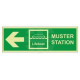 Muster Station Lifeboat Arrow Left Sign - Self Adhesive