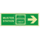 Muster Station Lifeboat Arrow Right Sign - Rigid Plastic