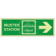 Muster Station Lifeboat Arrow Right Sign - Self Adhesive