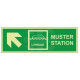 Muster Station Lifeboat Arrow Up Left Sign - Rigid Plastic