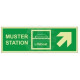 Muster Station Lifeboat Arrow Up Right Sign - Rigid Plastic