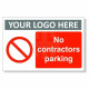 No Contractors Parking Sign