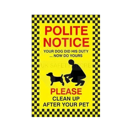 No Fouling Dog Sign