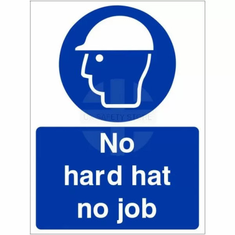 No Hard Hat No Job Custom Logo Sign