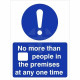 No More Than XX People In The Premises At Any One Time Sign (Writable)