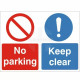 No Parking Keep Clear Sign