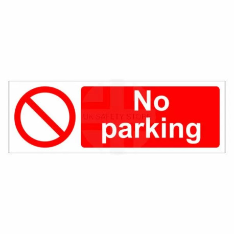 No Parking Sign 600W x 200Hmm - Rigid Plastic