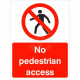 No Pedestrian Access Portrait Sign